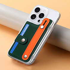 Soft Silicone Gel Leather Snap On Case Cover SD19 for Apple iPhone 15 Pro Green