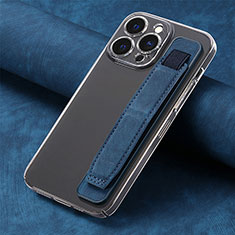 Soft Silicone Gel Leather Snap On Case Cover SD2 for Apple iPhone 14 Pro Max Blue