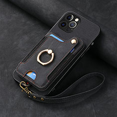 Soft Silicone Gel Leather Snap On Case Cover SD2 for Apple iPhone 15 Pro Black