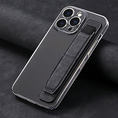 Soft Silicone Gel Leather Snap On Case Cover SD2 for Apple iPhone 15 Pro Max Black