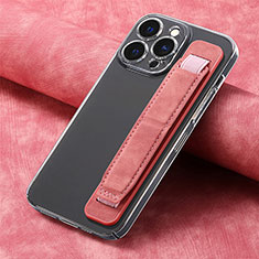 Soft Silicone Gel Leather Snap On Case Cover SD2 for Apple iPhone 16 Pro Pink