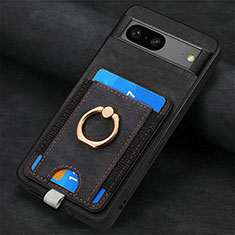 Soft Silicone Gel Leather Snap On Case Cover SD2 for Google Pixel 7 5G Black