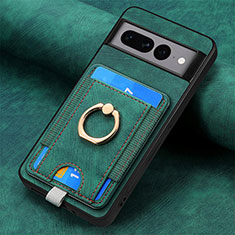 Soft Silicone Gel Leather Snap On Case Cover SD2 for Google Pixel 7 Pro 5G Green