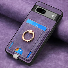 Soft Silicone Gel Leather Snap On Case Cover SD2 for Google Pixel 7a 5G Clove Purple
