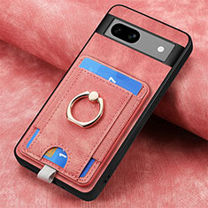 Soft Silicone Gel Leather Snap On Case Cover SD2 for Google Pixel 7a 5G Pink