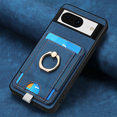 Soft Silicone Gel Leather Snap On Case Cover SD2 for Google Pixel 8 5G Blue