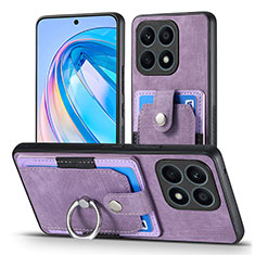 Soft Silicone Gel Leather Snap On Case Cover SD2 for Huawei Honor X8a 4G Clove Purple