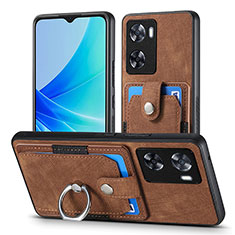Soft Silicone Gel Leather Snap On Case Cover SD2 for Oppo A57 4G Brown