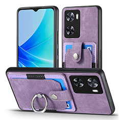 Soft Silicone Gel Leather Snap On Case Cover SD2 for Oppo A57 4G Clove Purple