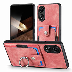 Soft Silicone Gel Leather Snap On Case Cover SD2 for Oppo A78 4G Pink