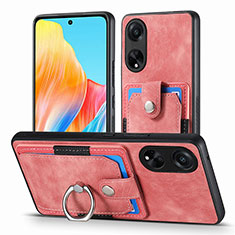Soft Silicone Gel Leather Snap On Case Cover SD2 for Oppo A98 5G Pink