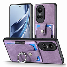 Soft Silicone Gel Leather Snap On Case Cover SD2 for Oppo Reno10 5G Clove Purple