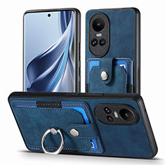Soft Silicone Gel Leather Snap On Case Cover SD2 for Oppo Reno10 Pro 5G Blue