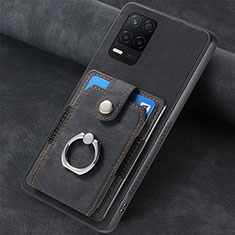 Soft Silicone Gel Leather Snap On Case Cover SD2 for Realme 8 5G Black