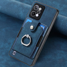 Soft Silicone Gel Leather Snap On Case Cover SD2 for Realme C31 Blue