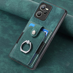 Soft Silicone Gel Leather Snap On Case Cover SD2 for Realme C35 Green