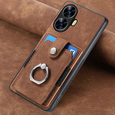 Soft Silicone Gel Leather Snap On Case Cover SD2 for Realme Narzo N55 Brown