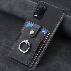 Soft Silicone Gel Leather Snap On Case Cover SD2 for Realme Q3 5G Black