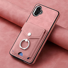 Soft Silicone Gel Leather Snap On Case Cover SD2 for Samsung Galaxy A04E Pink