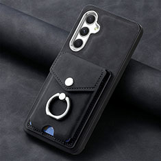 Soft Silicone Gel Leather Snap On Case Cover SD2 for Samsung Galaxy A34 5G Black