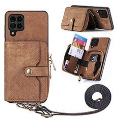 Soft Silicone Gel Leather Snap On Case Cover SD2 for Samsung Galaxy F12 Brown