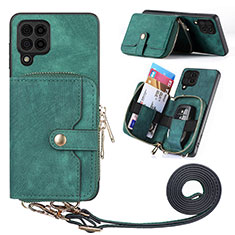 Soft Silicone Gel Leather Snap On Case Cover SD2 for Samsung Galaxy M12 Green
