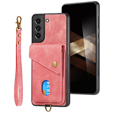 Soft Silicone Gel Leather Snap On Case Cover SD2 for Samsung Galaxy S24 Plus 5G Pink