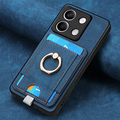 Soft Silicone Gel Leather Snap On Case Cover SD2 for Xiaomi Redmi Note 13 5G Blue