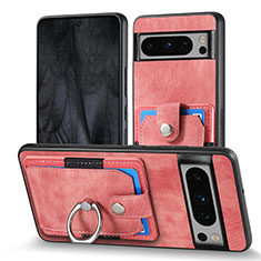 Soft Silicone Gel Leather Snap On Case Cover SD3 for Google Pixel 8 Pro 5G Pink