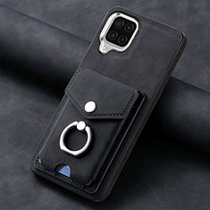 Soft Silicone Gel Leather Snap On Case Cover SD3 for Samsung Galaxy A12 5G Black