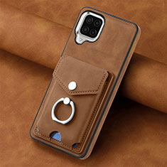 Soft Silicone Gel Leather Snap On Case Cover SD3 for Samsung Galaxy A12 5G Brown