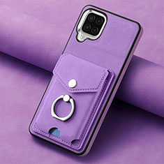 Soft Silicone Gel Leather Snap On Case Cover SD3 for Samsung Galaxy A12 5G Purple