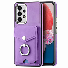 Soft Silicone Gel Leather Snap On Case Cover SD3 for Samsung Galaxy A13 4G Purple