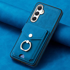 Soft Silicone Gel Leather Snap On Case Cover SD3 for Samsung Galaxy A14 5G Blue