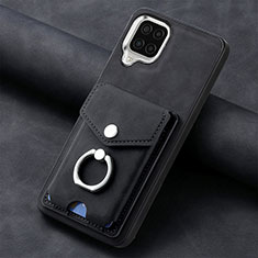 Soft Silicone Gel Leather Snap On Case Cover SD3 for Samsung Galaxy A22 4G Black