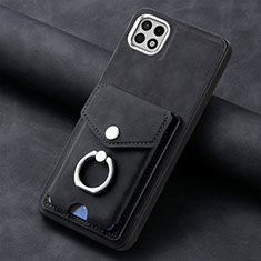 Soft Silicone Gel Leather Snap On Case Cover SD3 for Samsung Galaxy A22s 5G Black