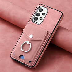 Soft Silicone Gel Leather Snap On Case Cover SD3 for Samsung Galaxy A52 4G Pink