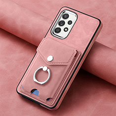 Soft Silicone Gel Leather Snap On Case Cover SD3 for Samsung Galaxy A72 4G Pink