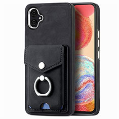 Soft Silicone Gel Leather Snap On Case Cover SD3 for Samsung Galaxy M04 Black