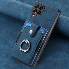 Soft Silicone Gel Leather Snap On Case Cover SD3 for Samsung Galaxy M33 5G Blue