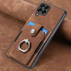 Soft Silicone Gel Leather Snap On Case Cover SD3 for Samsung Galaxy M33 5G Brown