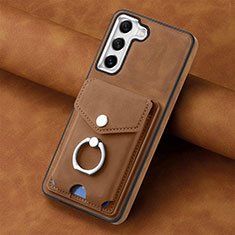 Soft Silicone Gel Leather Snap On Case Cover SD3 for Samsung Galaxy S21 FE 5G Brown