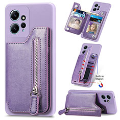 Soft Silicone Gel Leather Snap On Case Cover SD3 for Xiaomi Redmi Note 12 4G Purple