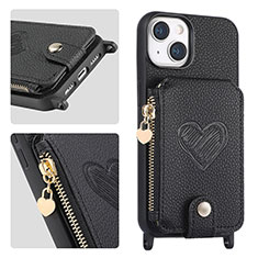 Soft Silicone Gel Leather Snap On Case Cover SD4 for Apple iPhone 14 Plus Black