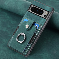 Soft Silicone Gel Leather Snap On Case Cover SD4 for Google Pixel 8 Pro 5G Green