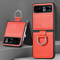 Soft Silicone Gel Leather Snap On Case Cover SD4 for Motorola Moto Razr 40 5G Orange