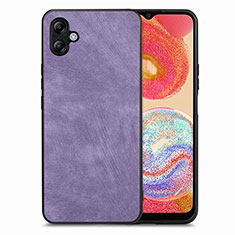 Soft Silicone Gel Leather Snap On Case Cover SD4 for Samsung Galaxy A04 4G Purple