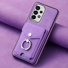 Soft Silicone Gel Leather Snap On Case Cover SD4 for Samsung Galaxy A13 4G Purple