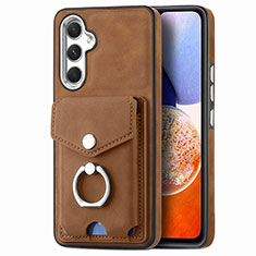 Soft Silicone Gel Leather Snap On Case Cover SD4 for Samsung Galaxy A14 4G Brown