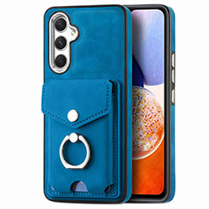 Soft Silicone Gel Leather Snap On Case Cover SD4 for Samsung Galaxy A14 5G Blue
